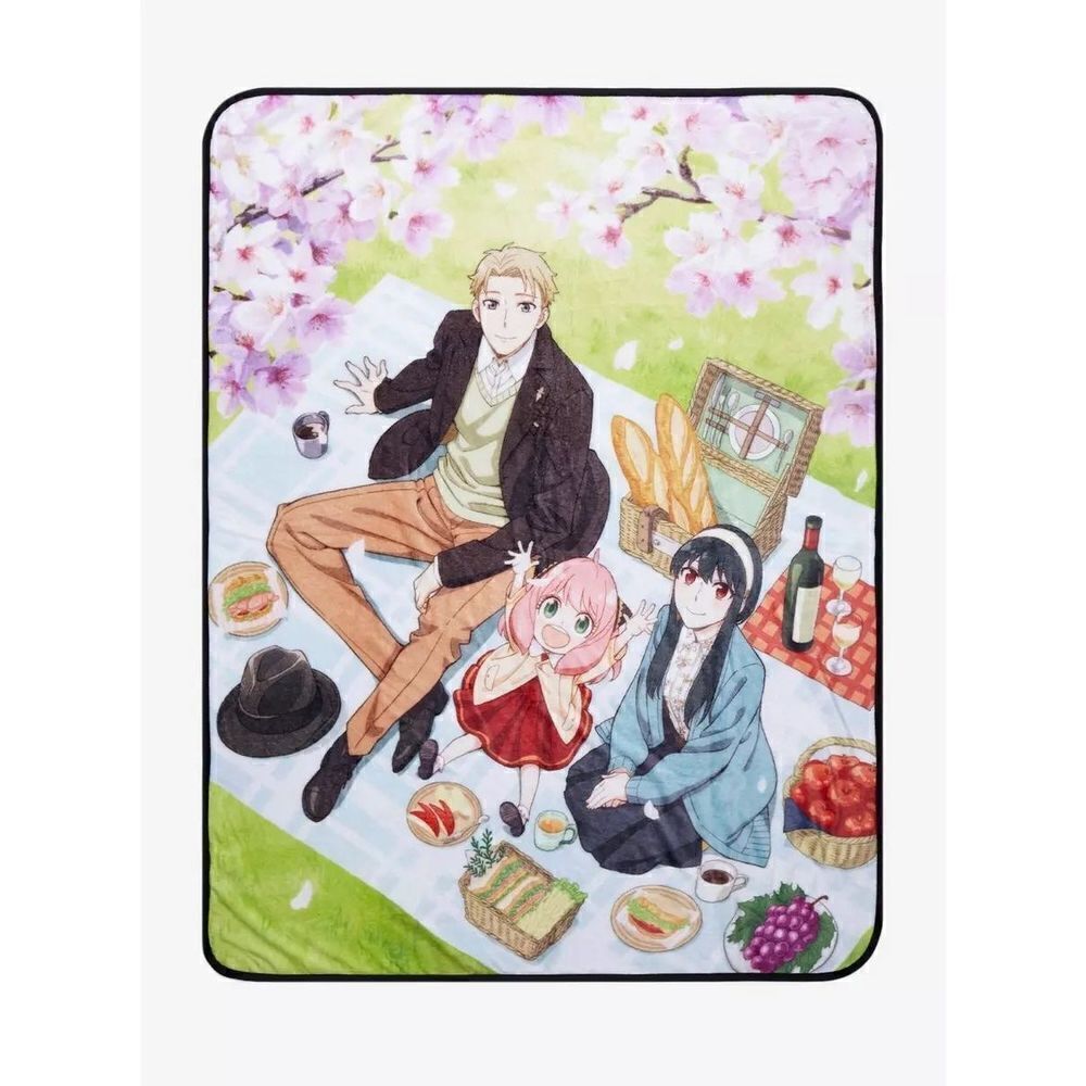 Spy x Family Forger Family Picnic Fleece Throw Blanket